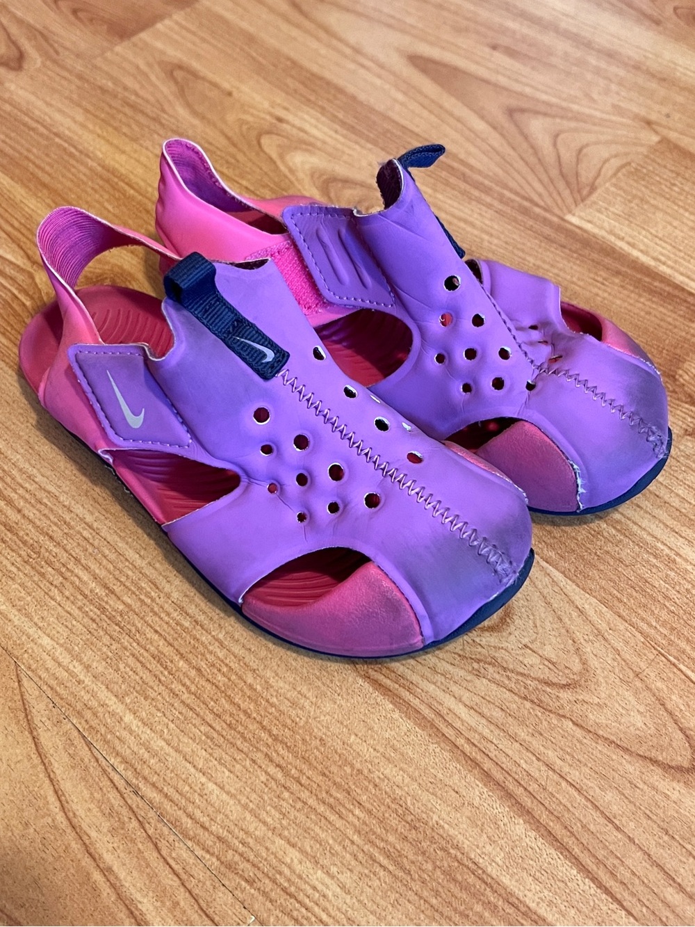 Nike Kids Purple and Pink Closed-Toe Water Sandals
